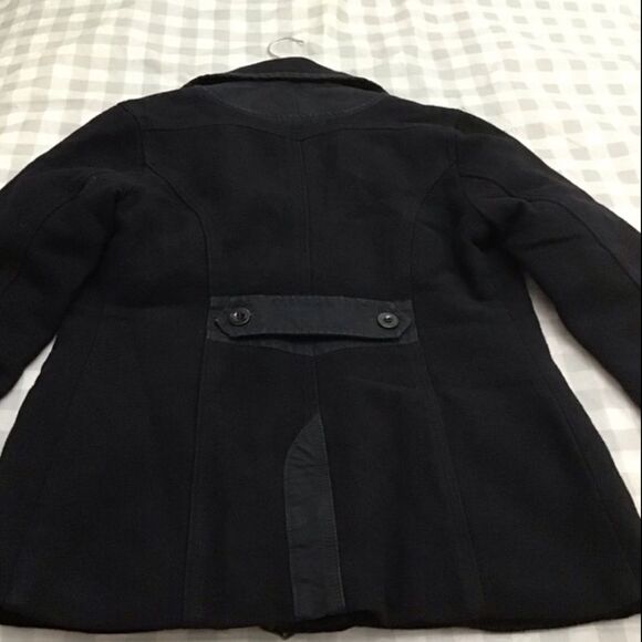 NWT Y2K REPLAY jacket pea coat navy blue wool & cotton 50% wool 50% cotton small - Picture 9 of 16